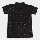Boys' 100% Cotton Half Sleeves T-Shirt, काला, small image number null