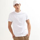 Men's 100% Cotton Round Neck Half Sleeves T-Shirt, White, small image number null