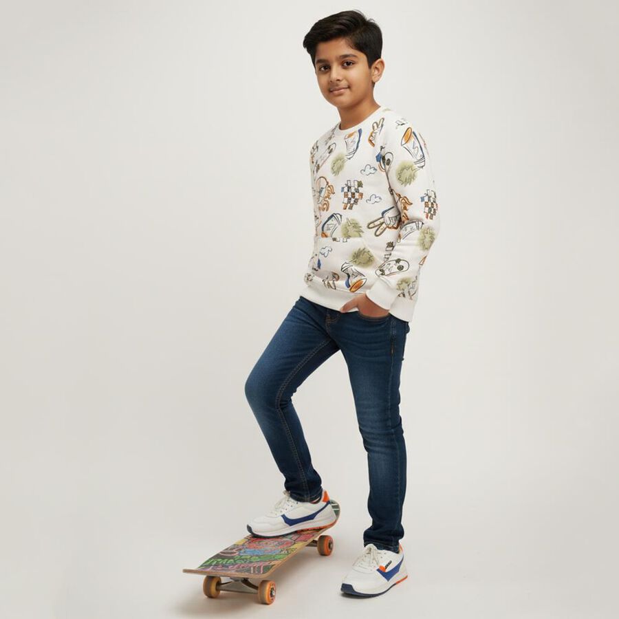 Boys' Sweatshirt, सफ़ेद, large image number null