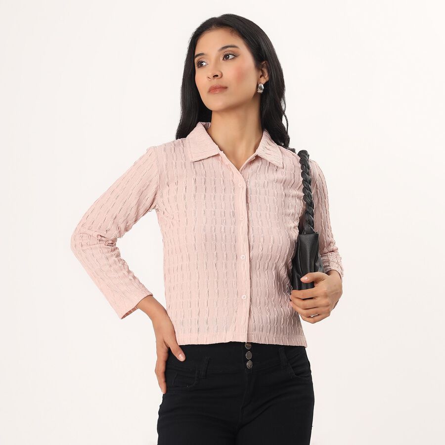 Women's Light Pink Classic Collar Classic Shirt, Light Pink, large