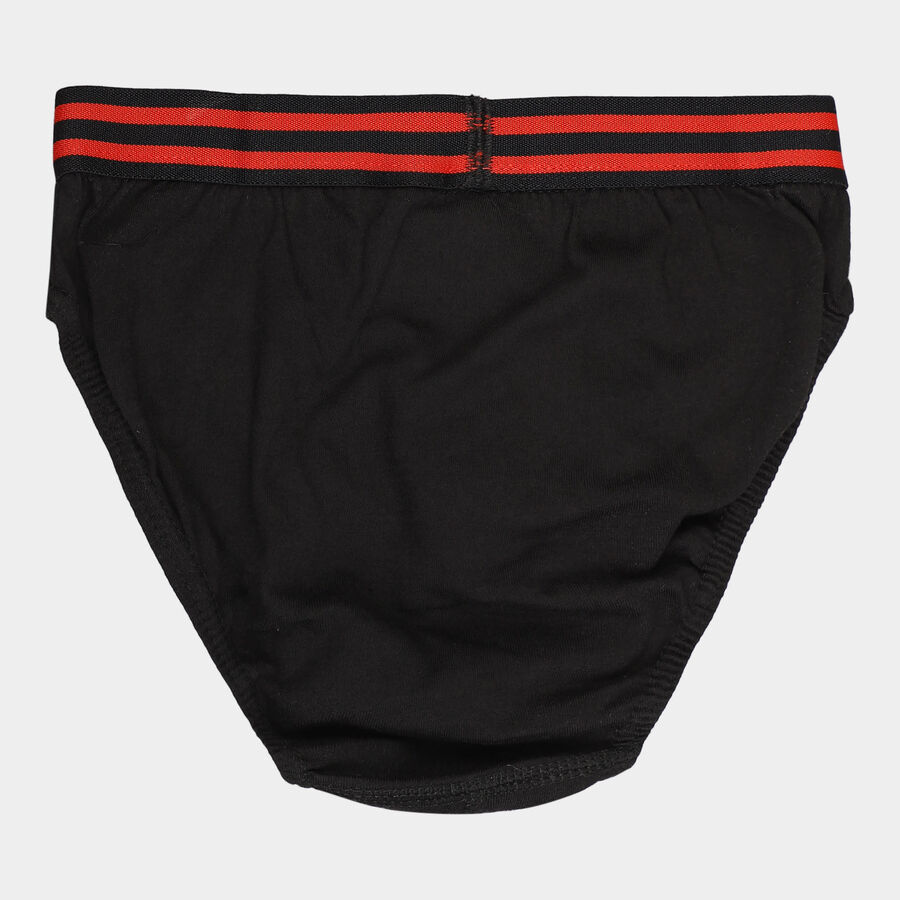 Boys Cotton Solid Brief, काला, large image number null