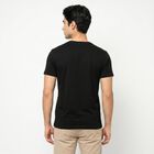 Men's Black Cotton Round Neck Regular T-Shirt, Black, small