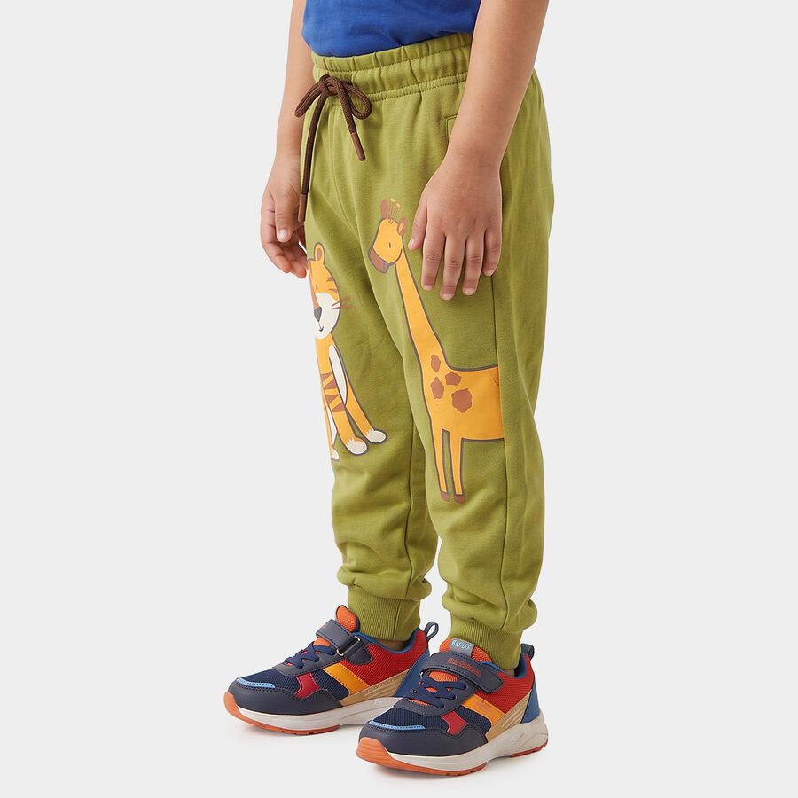 Boys' Olive Green Animal Print Jogger Pyjama, Olive, large