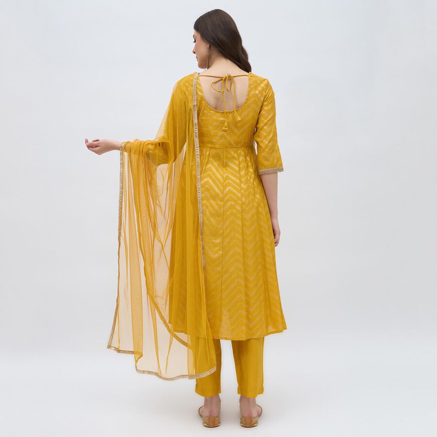 Women's Mustard Embroidered Ethnic Set, Mustard, large image number null