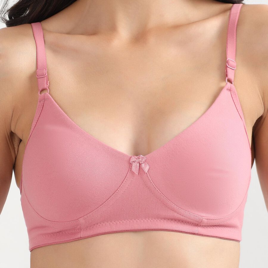 Women's Soft Pink Wire-Free Everyday Bra, Light Pink, large image number null