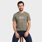 Men's Olive Green Round Neck Graphic Print T-Shirt, Light Green, small