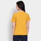 Ladies'  Stripes Round Neck T-Shirt, Mustard, small