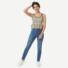 Women's White Scoop Neck Peplum Top, White, small
