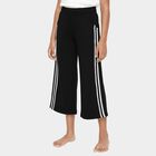 Girls' Jet Black Wide-Leg Pom-Pom Detail Winter Pyjama, काला, small image number null