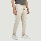 Men's Silver Slim Fit Casual Trousers, सिल्वर, small