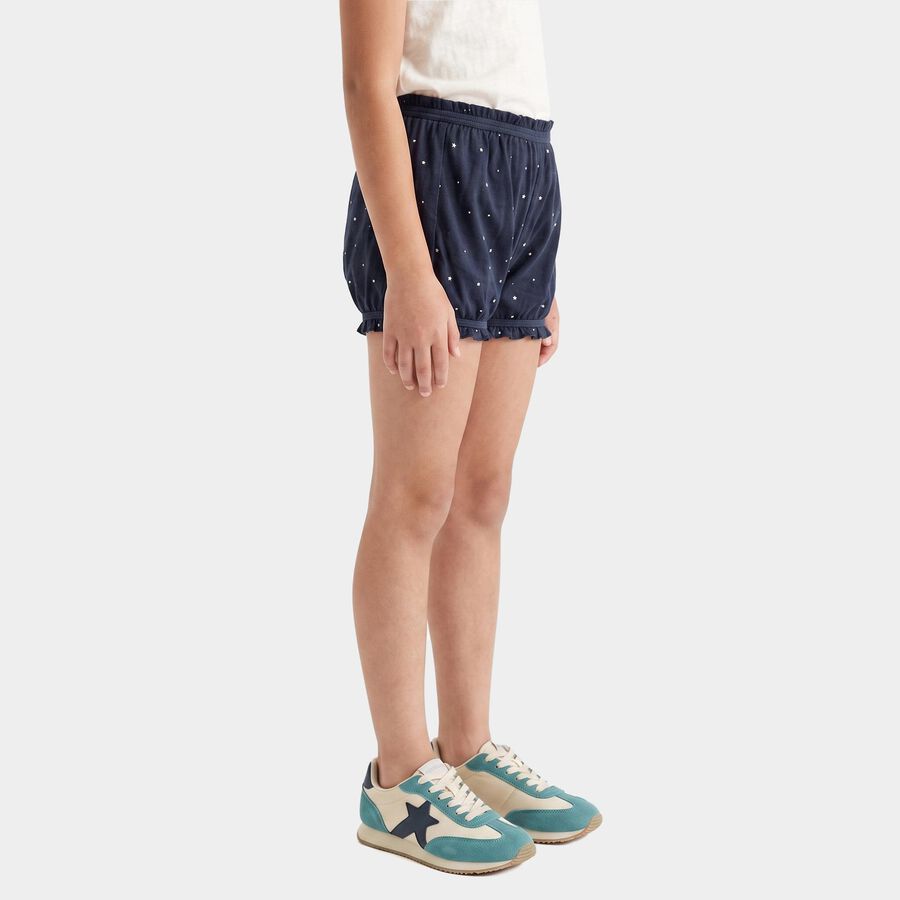 Girls' Navy Blue Regular Fit Star Printed Bloomer, नेवी ब्लू, large