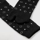 Women's Black Regular Fit Geometric Pattern Pack of 1 Socks, काला, small