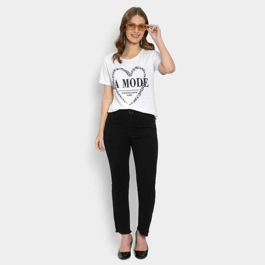 Round Neck T-Shirt, एक्रू मिश्रित, large image number null