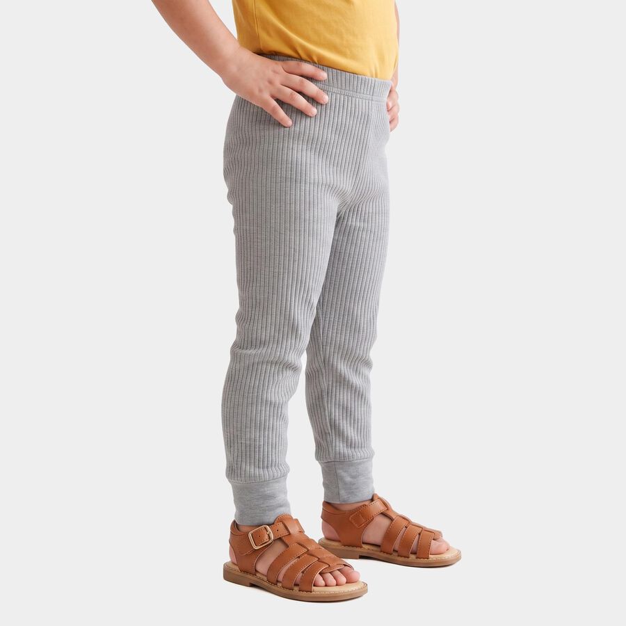 Girls Grey Long Johns Thermal, मिश्रित मध्यम ग्रे, large