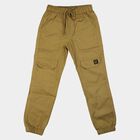 Boys' Khaki Tan Regular Fit Cargo Trousers, खाकी, small