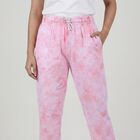 Women's Pink Regular Fit Cotton Track Pants, Light Pink, small