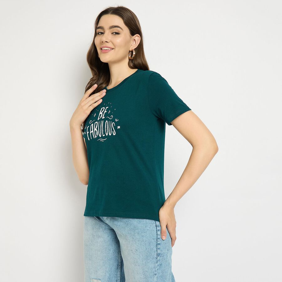 Ladies' Round Neck T-Shirt, Dark Green, large image number null