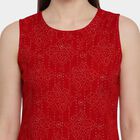 Women's Red Round Neck Straight Kurta, Red, small