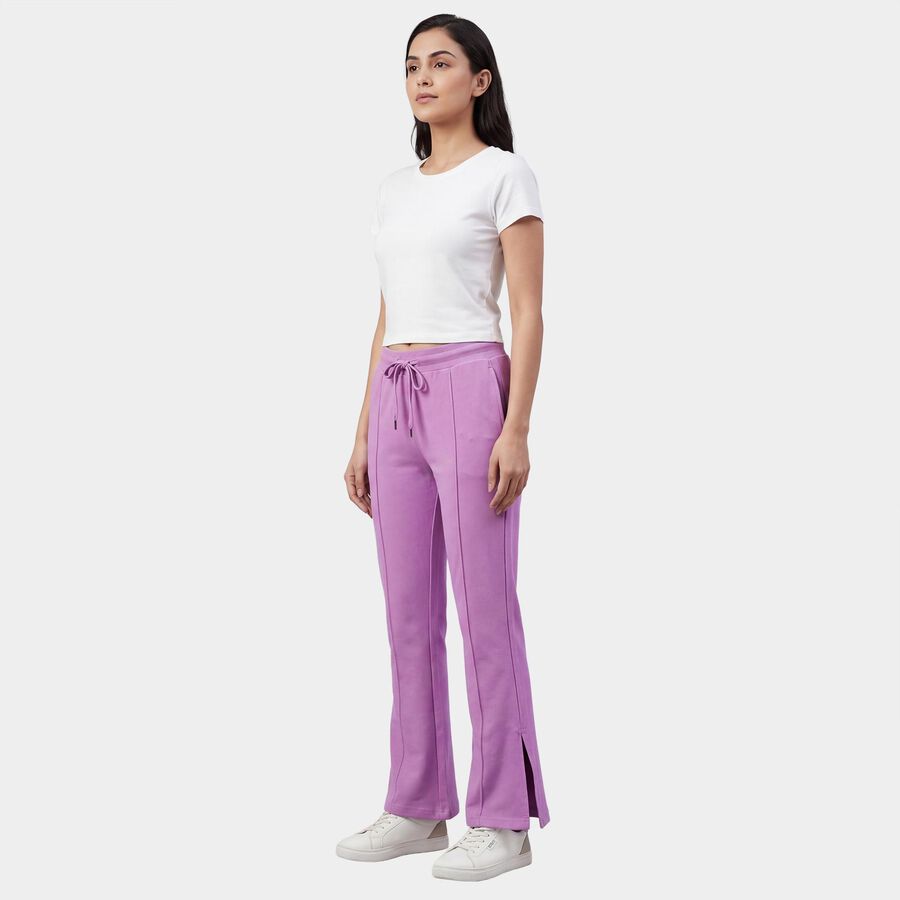 Women's Lilac Regular Fit Jogger Track Pants, लाइलेक, large
