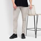 Men's Slim Fit Casual Trousers, Light Grey, small image number null