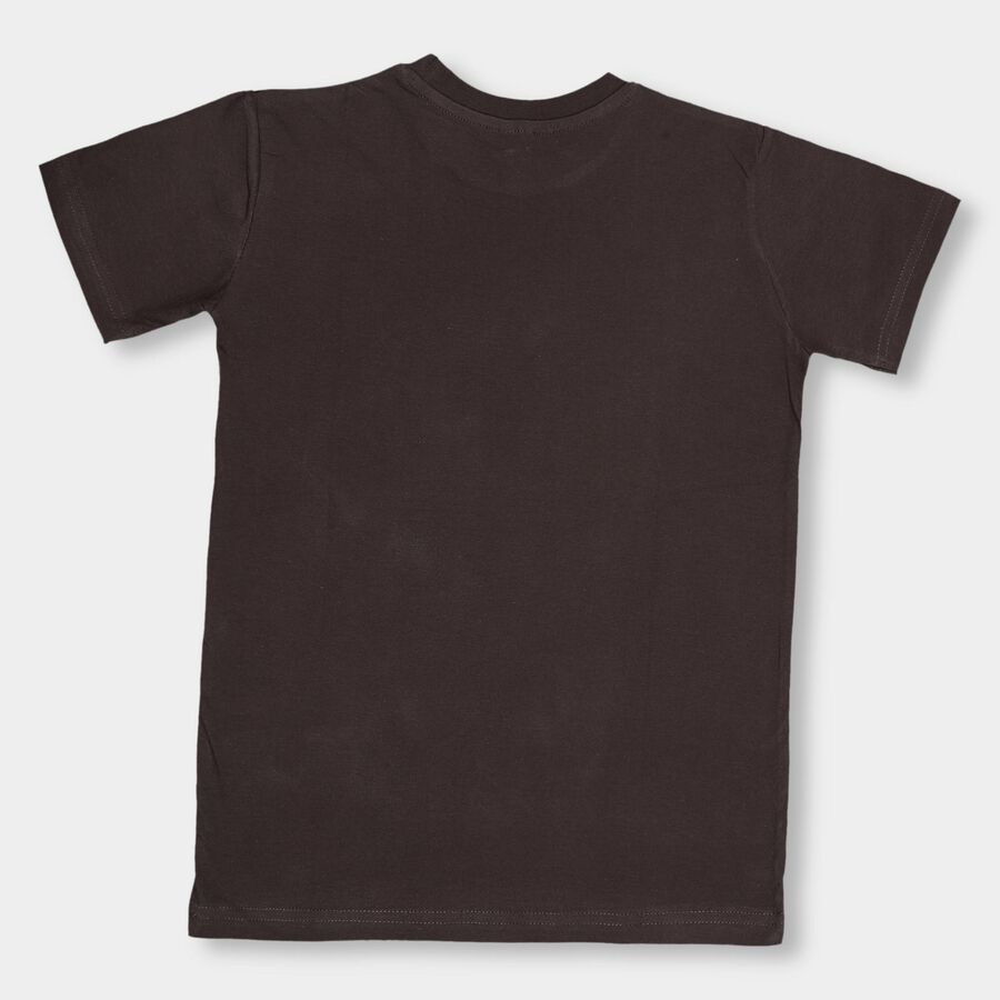 Boys' 100% Cotton Half Sleeves T-Shirt, गहरा ग्रे, large image number null