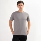 Men's Deep Grey Crew Neck Drifit T-Shirt, Dark Grey, small