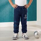 Boys' Navy Blue Jogger Fit Sports Print Pyjama, Navy Blue, small