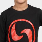 Boys' Black Crew Neck Graphic Print Sweatshirt, Black, small