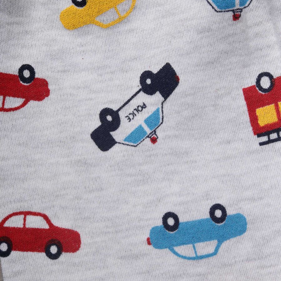 Infants Printed Pyjama, Melange Light Grey, large image number null