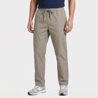 Men's Grey Slim Fit Flat-Front Trousers, Light Grey, small