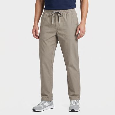 Men's Grey Slim Fit Flat-Front Trousers
