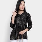 All Over Print A Line Kurti, काला, small image number null