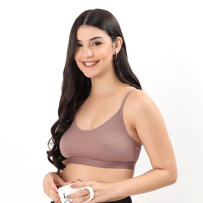 Women's Muted Mauve Cotton Wireless Bra