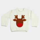 Infants White Crew Neck Long Sleeve Pullover, सफ़ेद, small