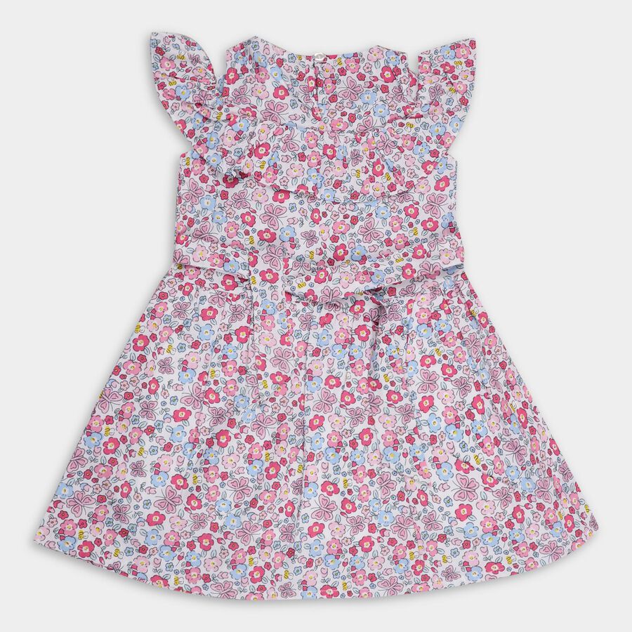 Girls' 100% Cotton Frock , ऑफ व्हाइट, large image number null