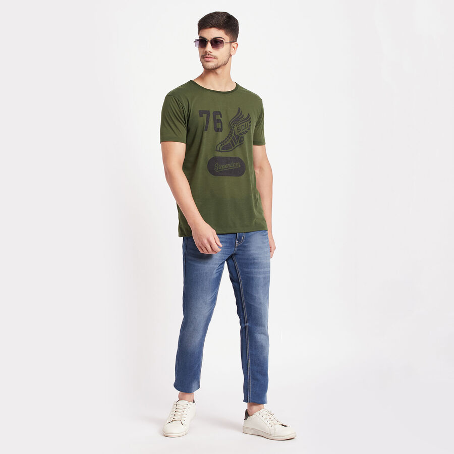Round Neck T-Shirt, Olive, large image number null
