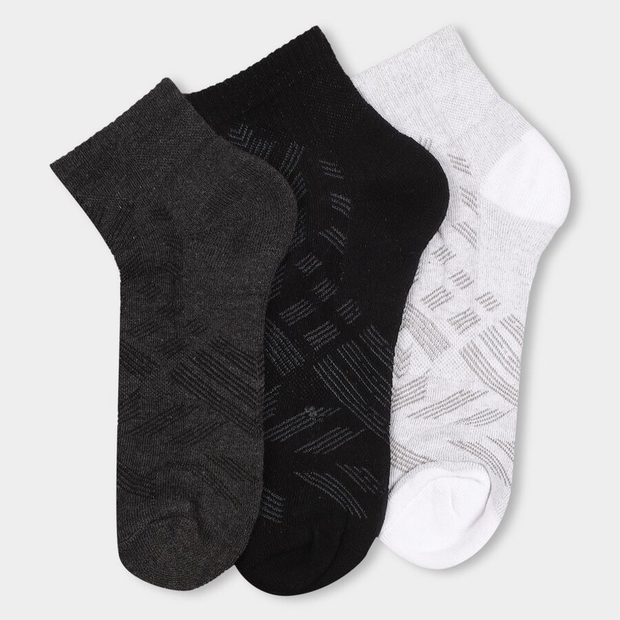 Men's Socks (Pack of 3), Black, large image number null