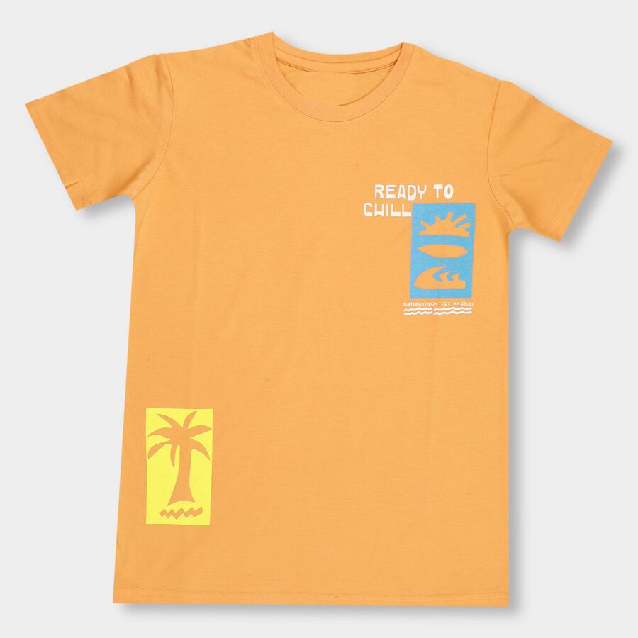 Boys' Half Sleeves T-Shirt , Orange, large image number null