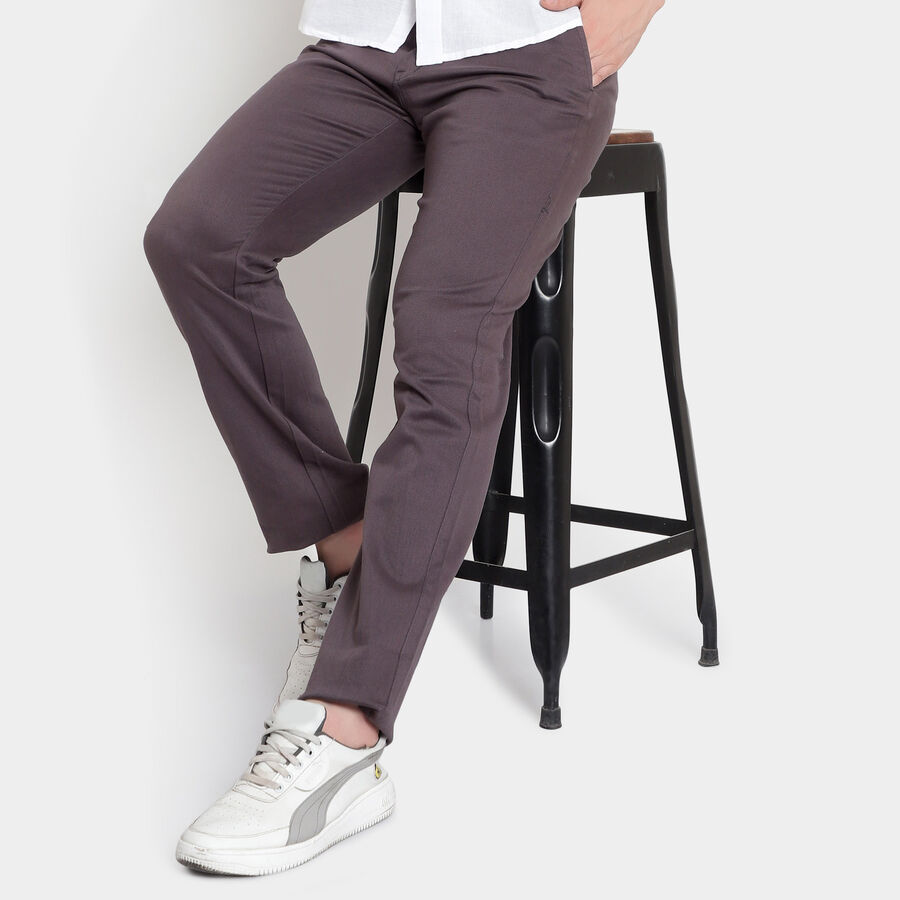 Cross Pocket Slim Fit Trousers, Dark Grey, large image number null