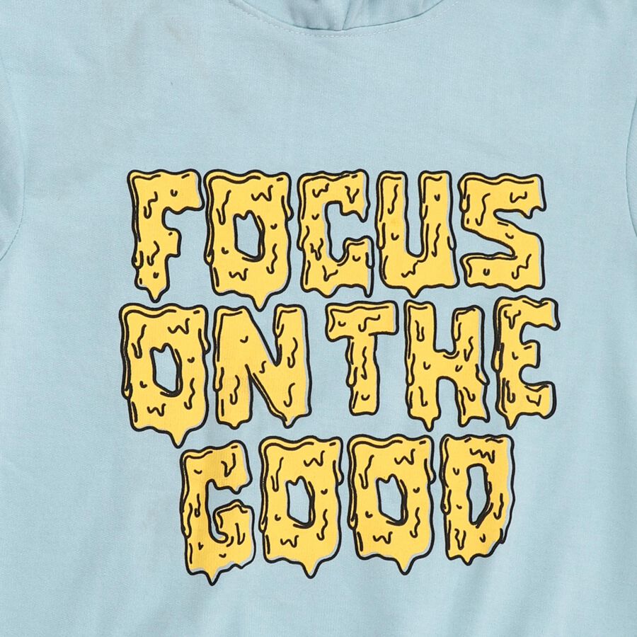 Boys Light Powder Blue Hoodie Neck Casual Sweatshirt, हल्का नीला, large image number null