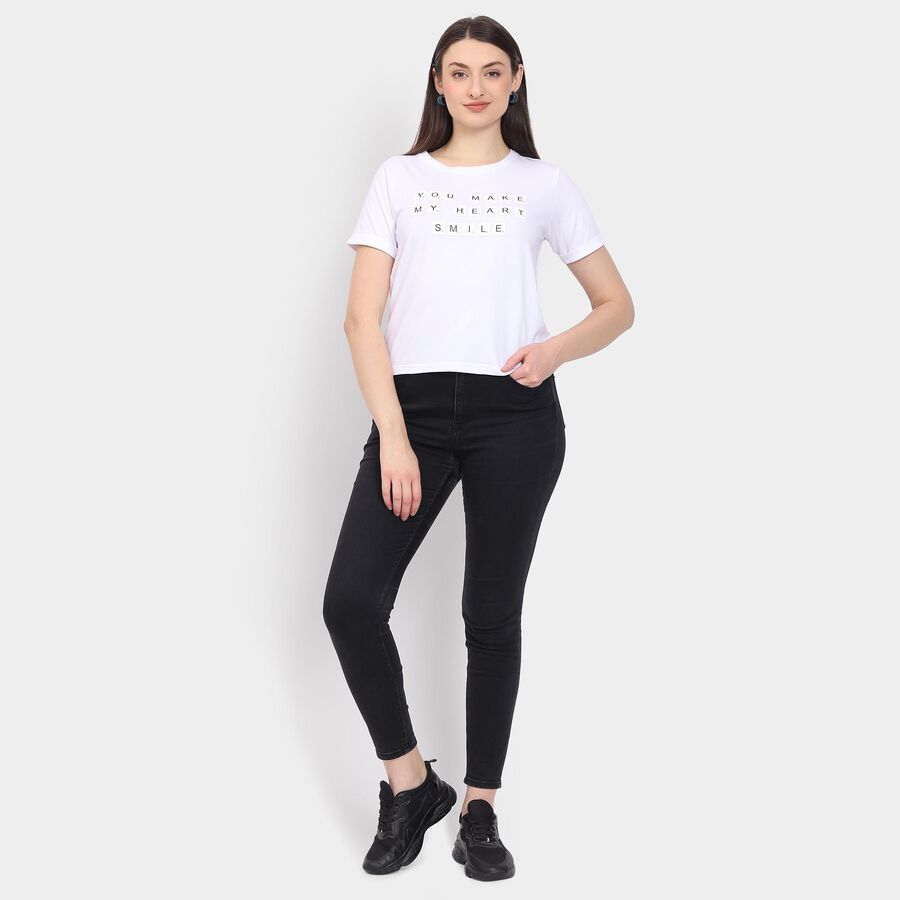 Ladies' Round Neck T-Shirt, White, large image number null