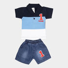 Infants Cut & Sew Baba Suit, Navy Blue, small image number null