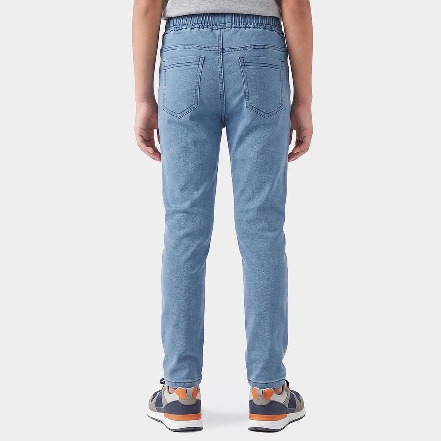 Boys Mid Blue Straight Fit Classic Jeans, मध्यम नीला, large