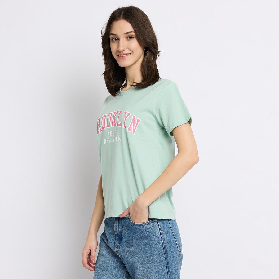Ladies' Round Neck T-Shirt , हल्का हरा, large image number null