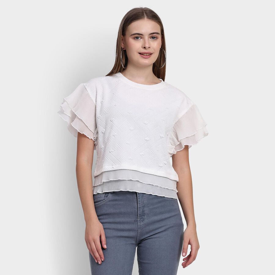 Ladies'  Crop  Top, White, large image number null