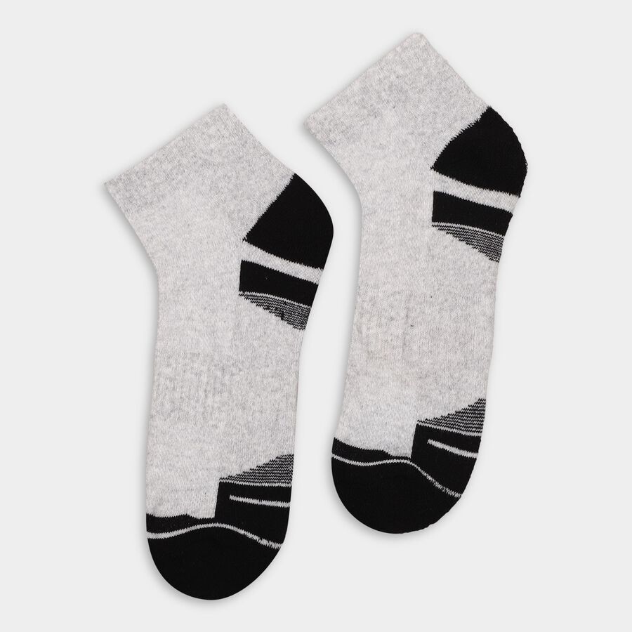 Men's Socks (Pack of 3), मिश्रित हल्का ग्रे, large
