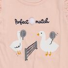 Girls Light Pink Cotton Round Neck Casual T-Shirt, हल्का गुलाबी, small image number null