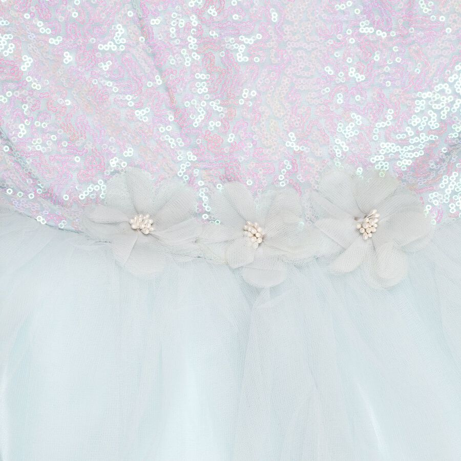 Girl's Frock , हल्का नीला, large image number null