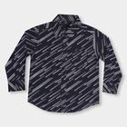 Boys' Deep Midnight Navy Blue Cotton Classic Casual Shirt, Navy Blue, small image number null