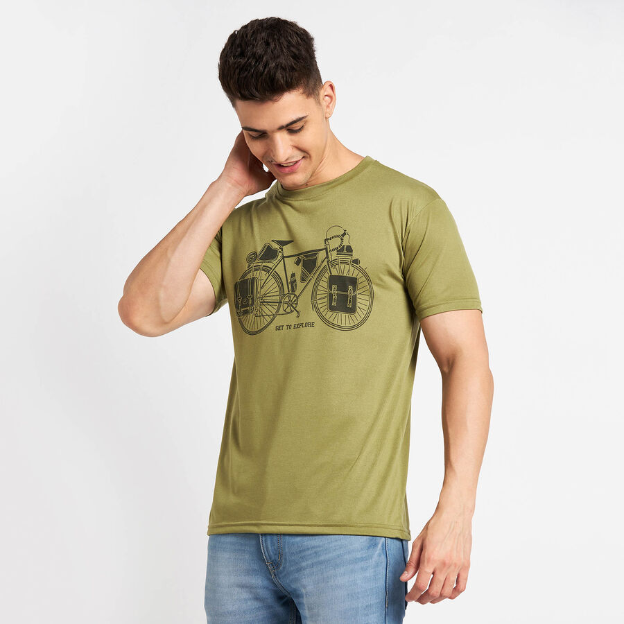 Round Neck T- Shirt, Olive, large image number null